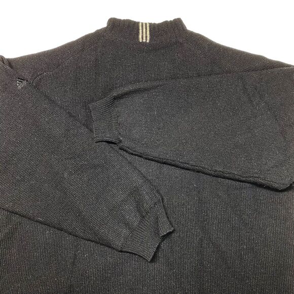 Adidas Wool Sweater Mens XLarge Zip Pullover Black Lined Heavy Thick XL *Flaw - Picture 9 of 12